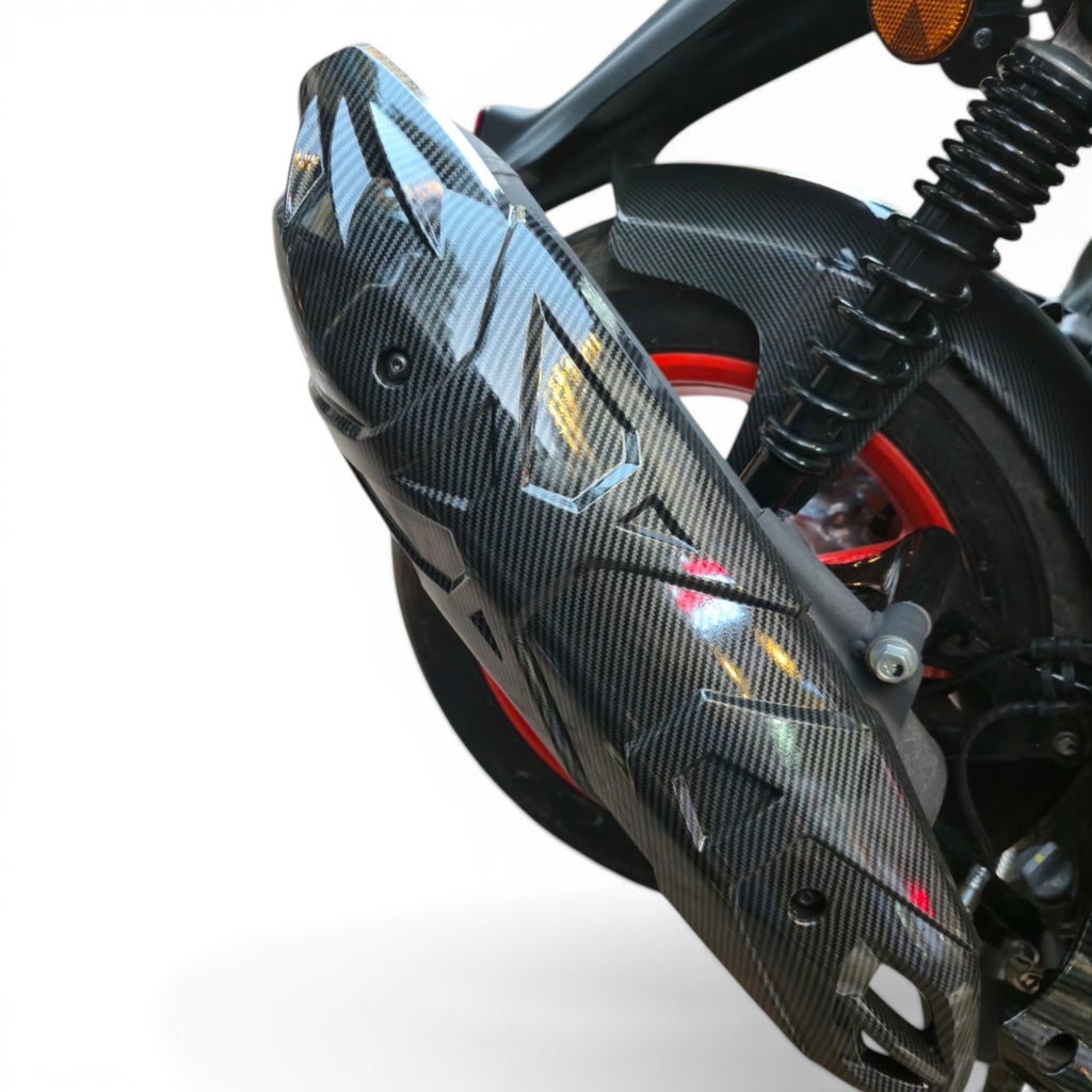 Aerox 155 silencer cover carbon finish exhaust guard