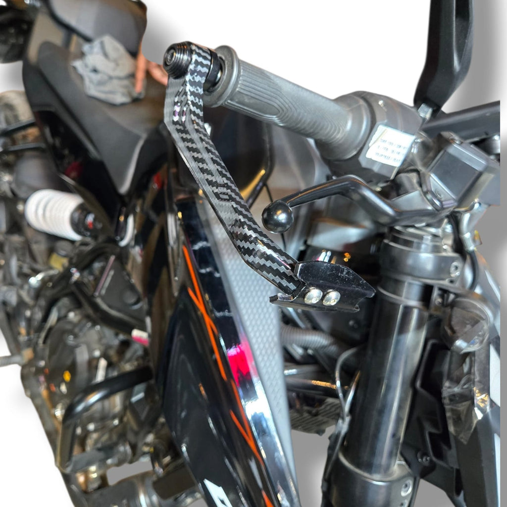 Bike hand guard lever protector installed view