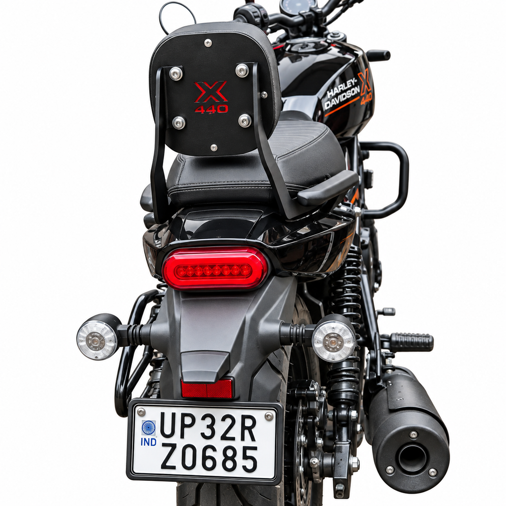 Harley X440 touring backrest with strong mounting bracket