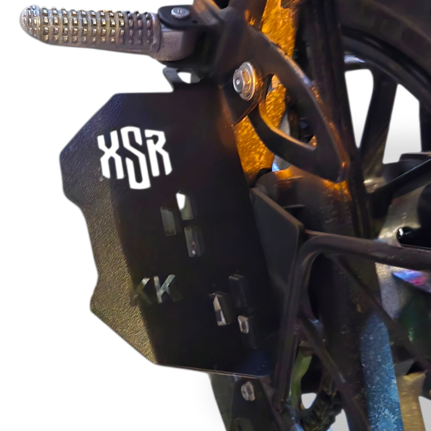 Heavy duty pillion footrest for Yamaha XSR 155 black finish