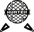 Hunter 350 headlight grill installed front view