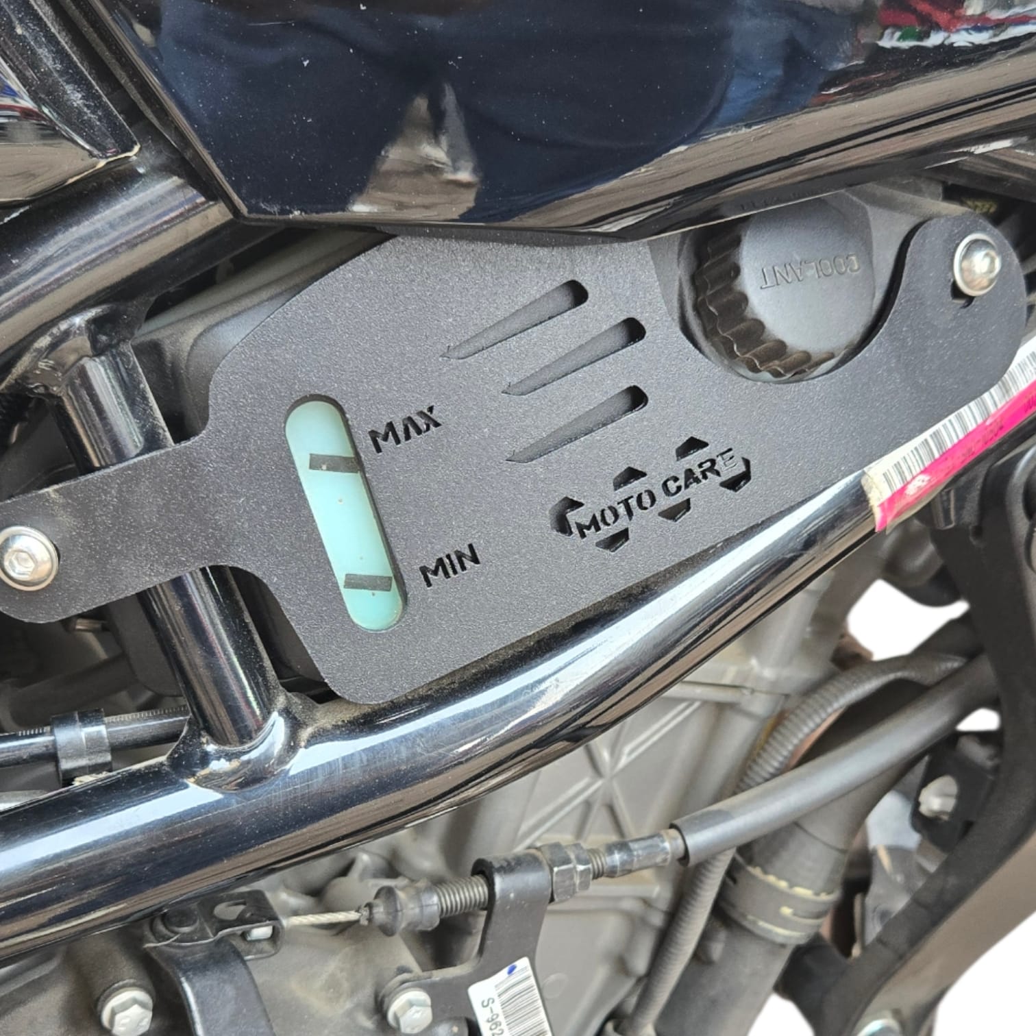 KTM Duke 390 Gen 3 coolant box guard installed protection cover