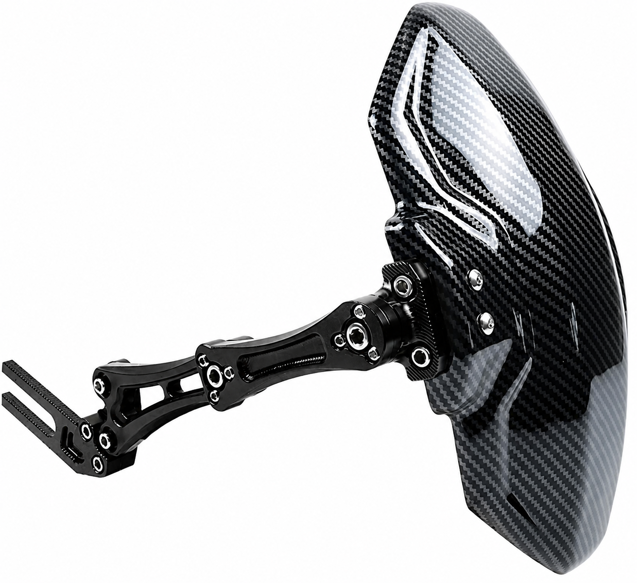 Motorcycle tyre hugger installed on sports bike