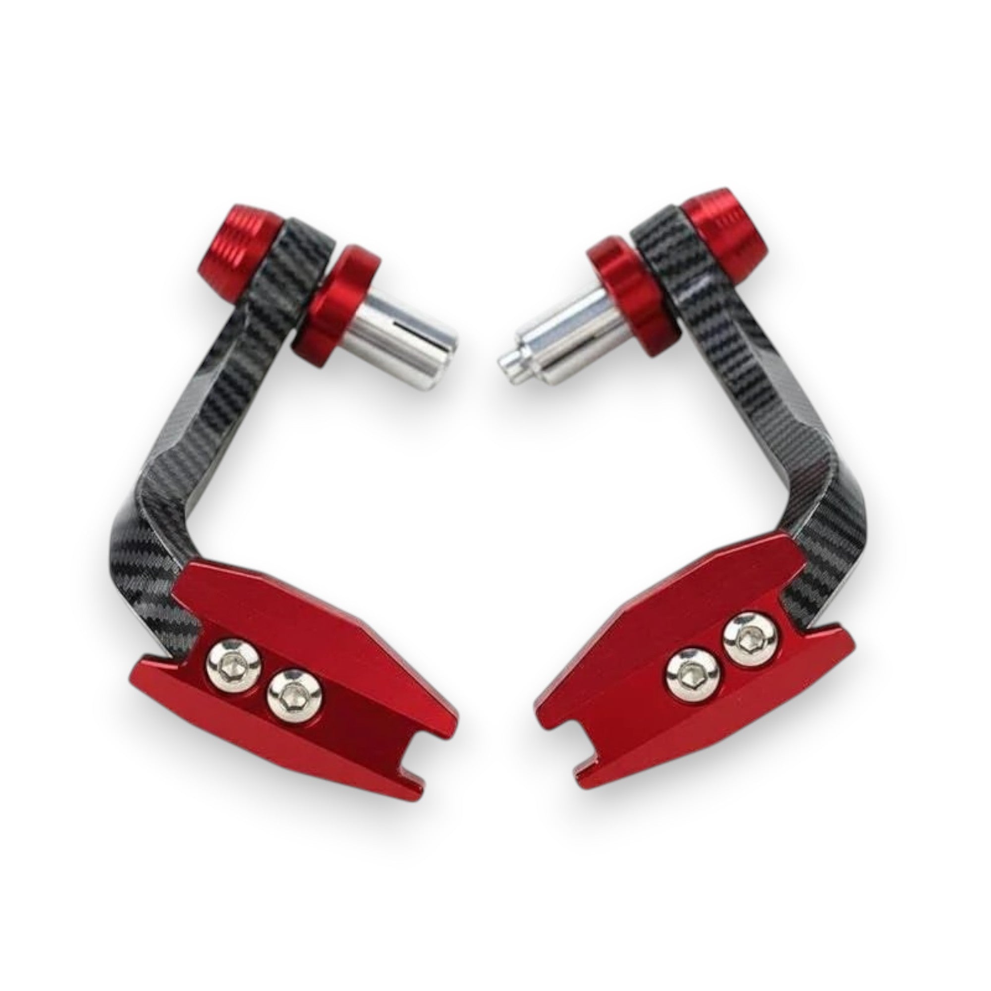 Red motorcycle lever guard universal aluminum protector