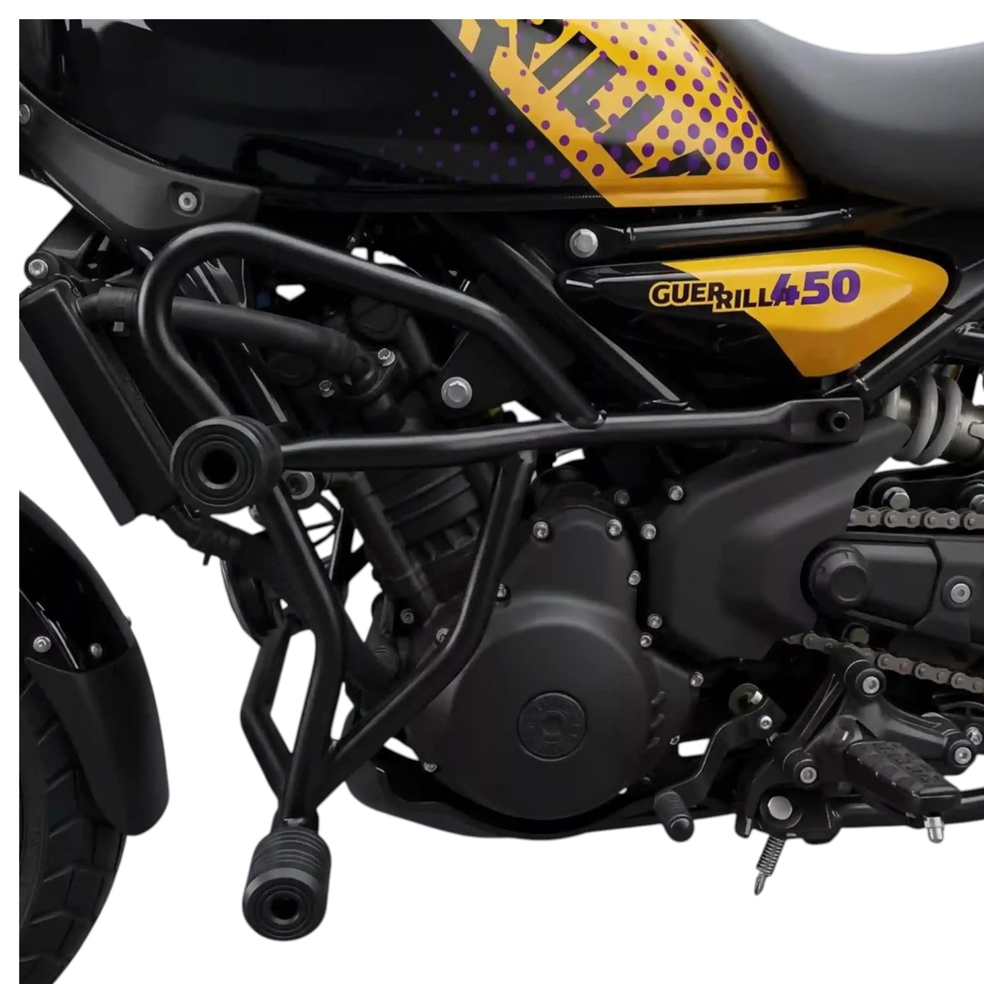 Royal Enfield Guerrilla 450 modified crash guard