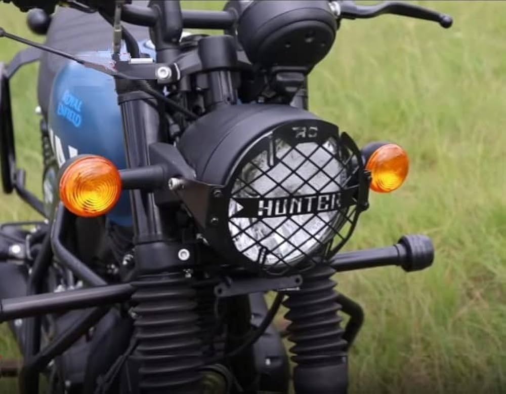 Royal Enfield Hunter 350 headlight guard close-up