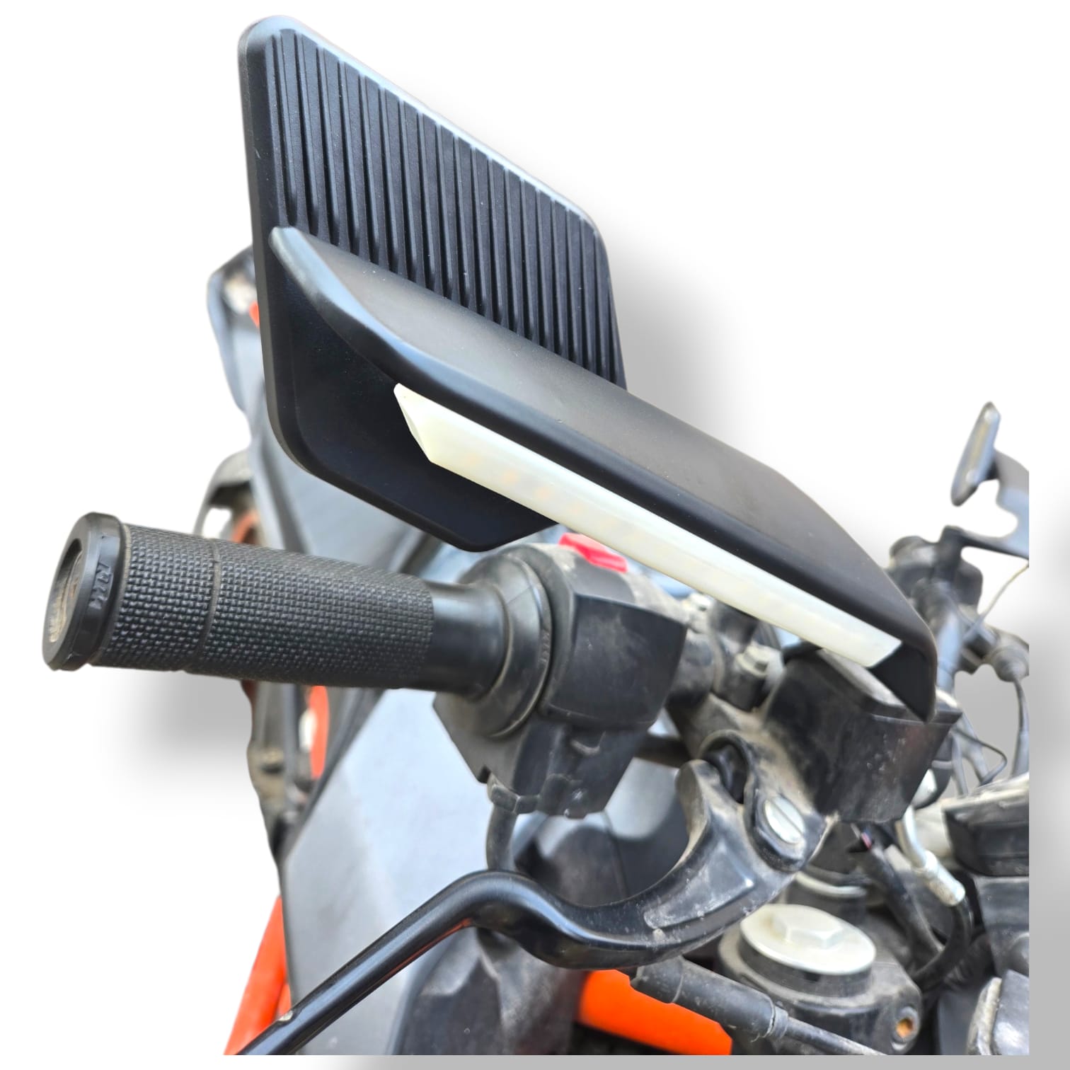 Universal LED wing mirror with indicator for motorcycles