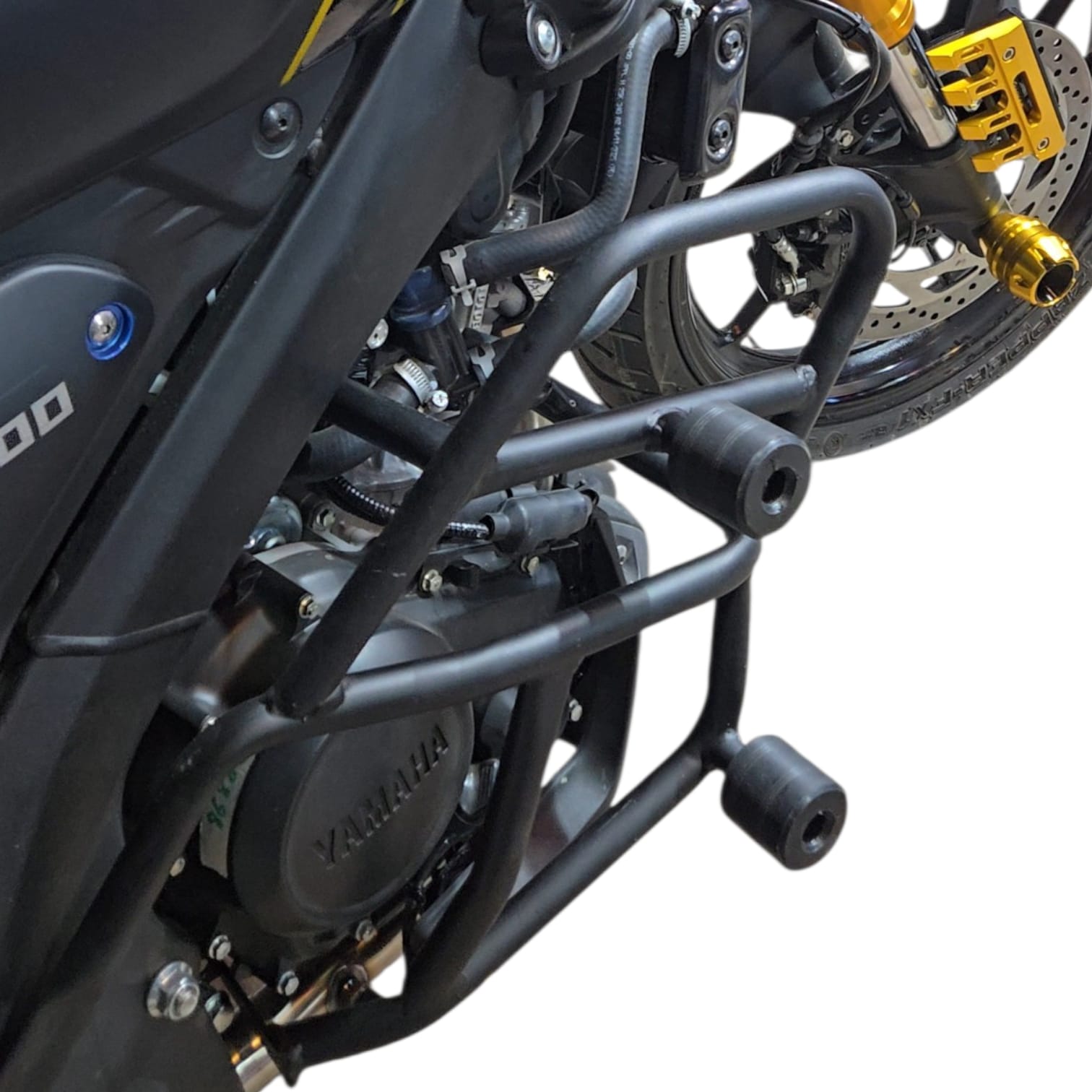 XSR 155 frame slider crash guard front view