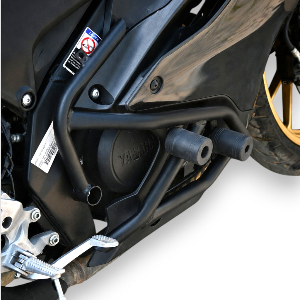 Yamaha R15 V4 crash guard installed